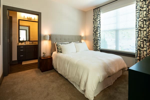 Model bedroom at The Crest at Flowery Branch in Flowery Branch, Georgia