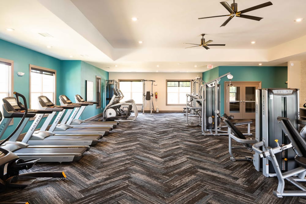 Fitness center at The Crest at Flowery Branch in Flowery Branch, Georgia