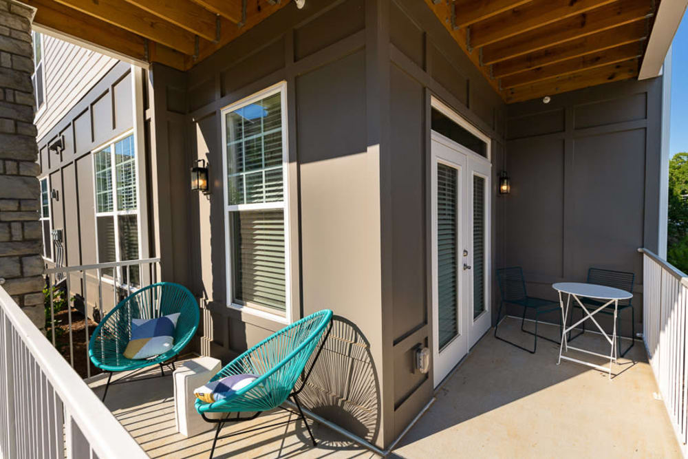 Private balcony at The Crest at Flowery Branch in Flowery Branch, Georgia