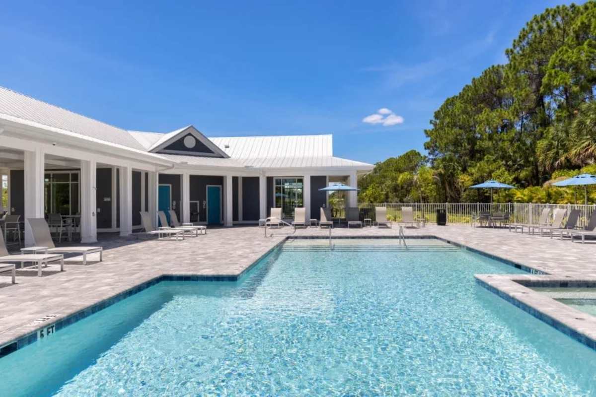 Swimming pool at The Residences at Creighton Waterway in North Port, Florida