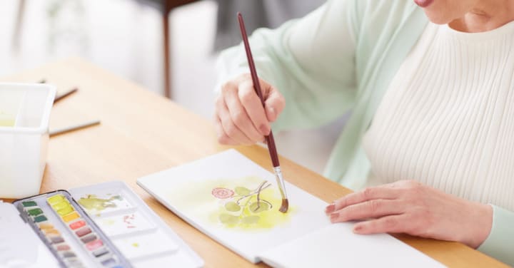 old woman painting