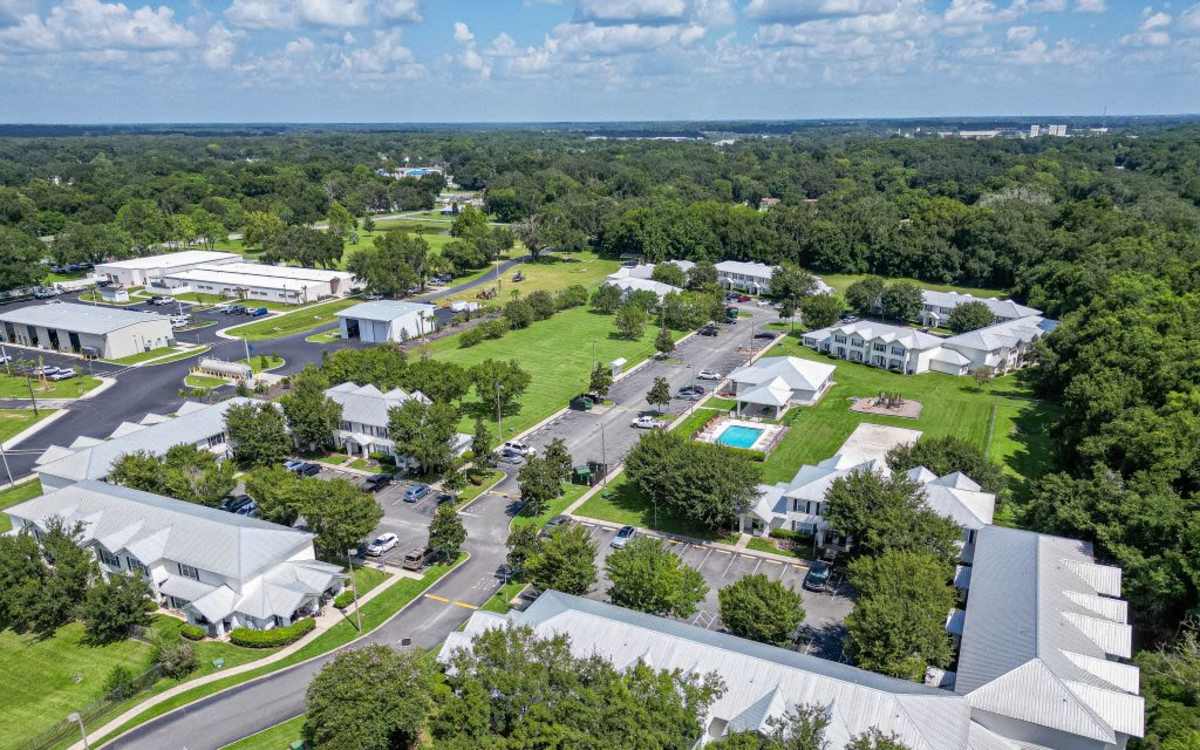 Aerial view of the community at Cypress Commons in Wildwood, Florida