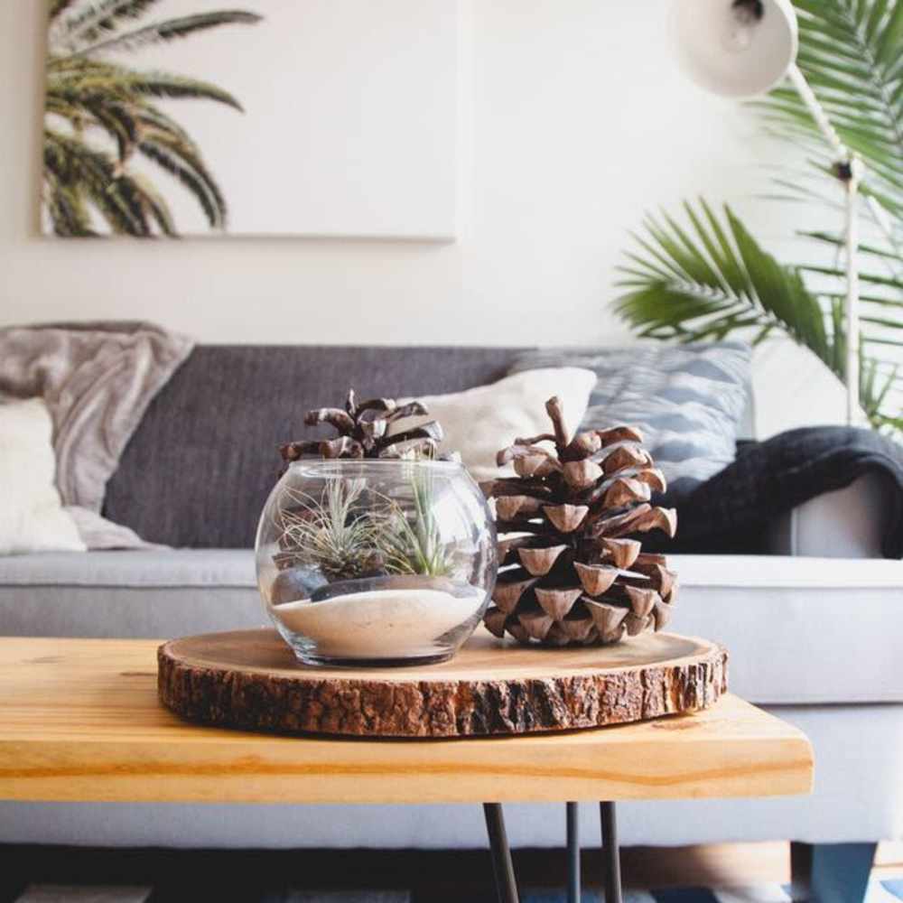 Decorative on center table in living at Sherman Park in Reseda, California,