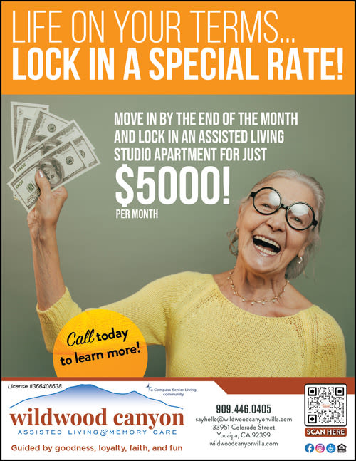 Leave deposit flyers at Wildwood Canyon Villa Assisted Living and Memory Care