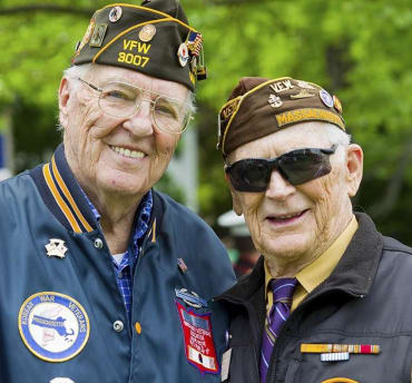 Two veterans at The Meridian at Waterways in Fort Lauderdale, Florida.