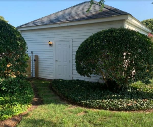 A storage shed at Breezy Point in Norfolk, Virginia