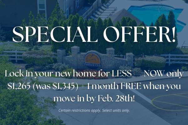Special offer: move in by Feb. 28th and save big! + 1st month free!