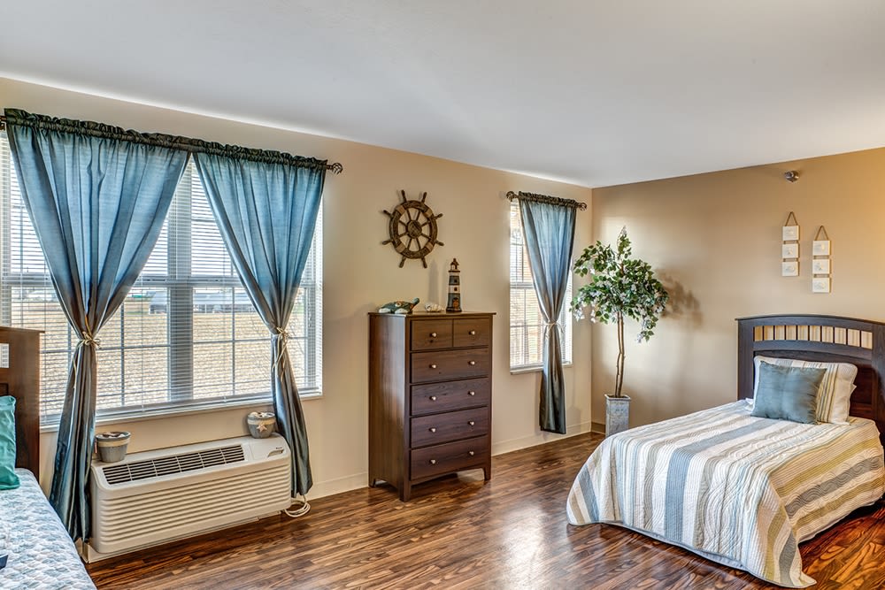 Shared bedroom accommodations at Reflections Retirement in Lancaster, Ohio.