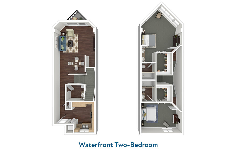 Waterfront Two-Bedroom Floor Plan