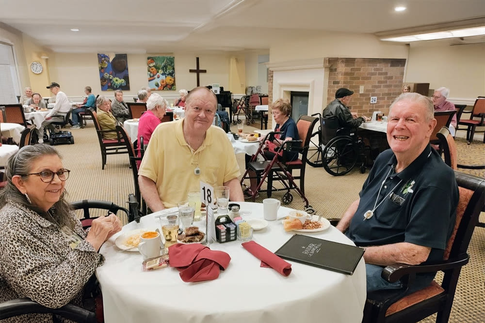 Resident enjoying music at Isle at Raider Ranch in Lubbock, Texas