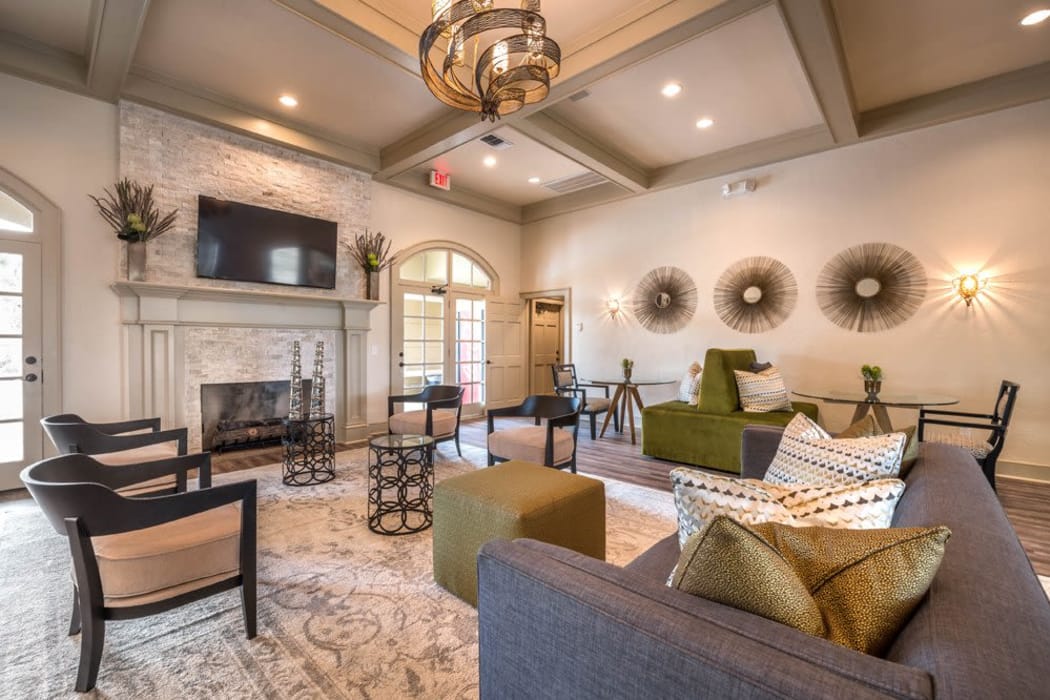 Lavishly decorated resident clubhouse at Kenwood Club at the Park in Katy, Texas