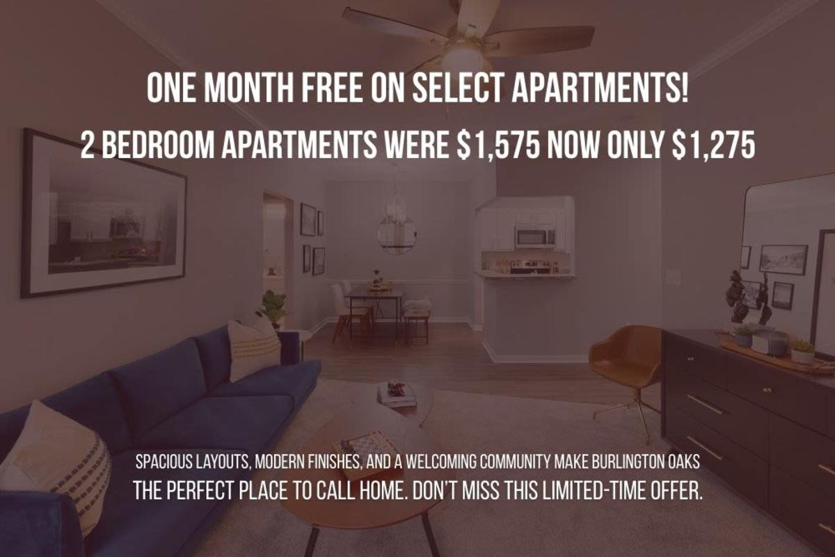 One month FREE on select apartments!