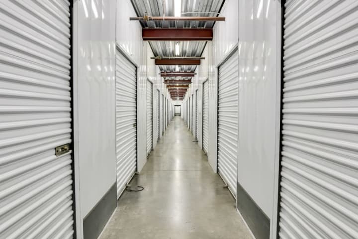 A view down an interior hallway at A-1 Self Storage on High Street in Oakland, CA.