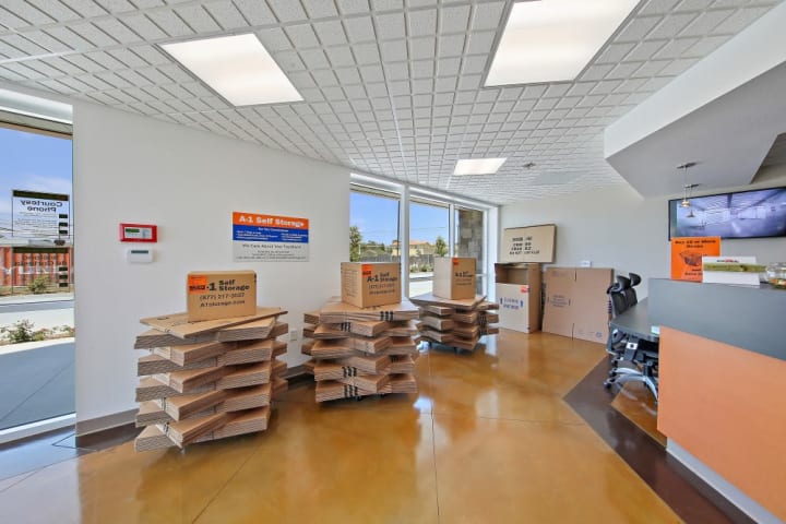 The front office at A-1 Self Storage in Imperial Beach contains virtually anything you would need to move into your self storage unit - including a smiling face!