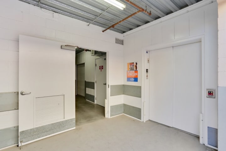 Inside of A-1 Self Storage in Kearny Mesa, CA, you can find wide hallways, elevators, automatic lighting, and security doors to keep your things another level of safe.