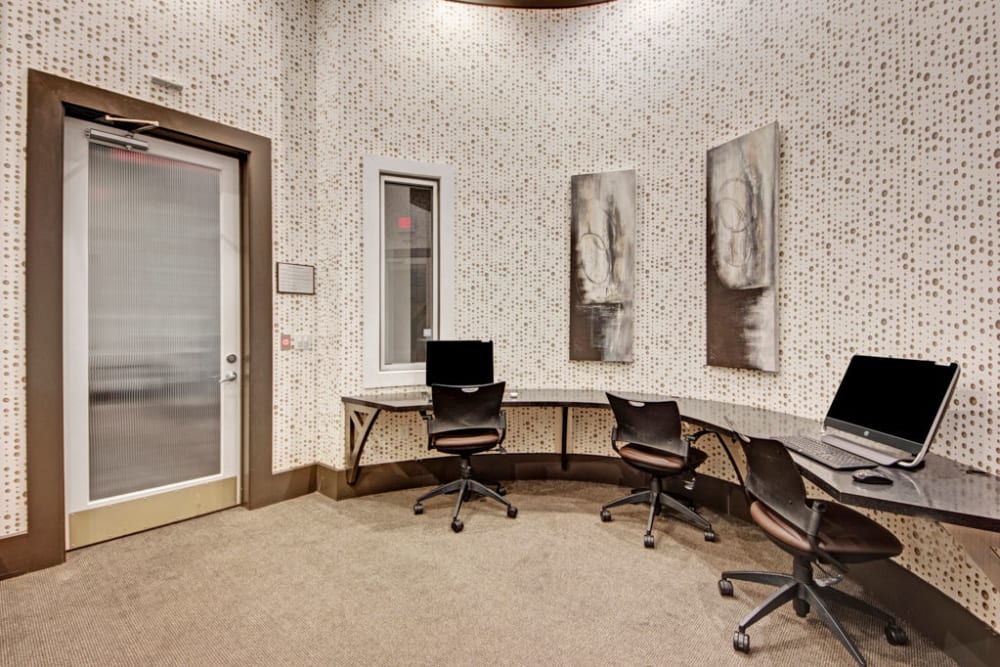 Business center at City Center on 7th Apartment Homes in Pembroke Pines, Florida
