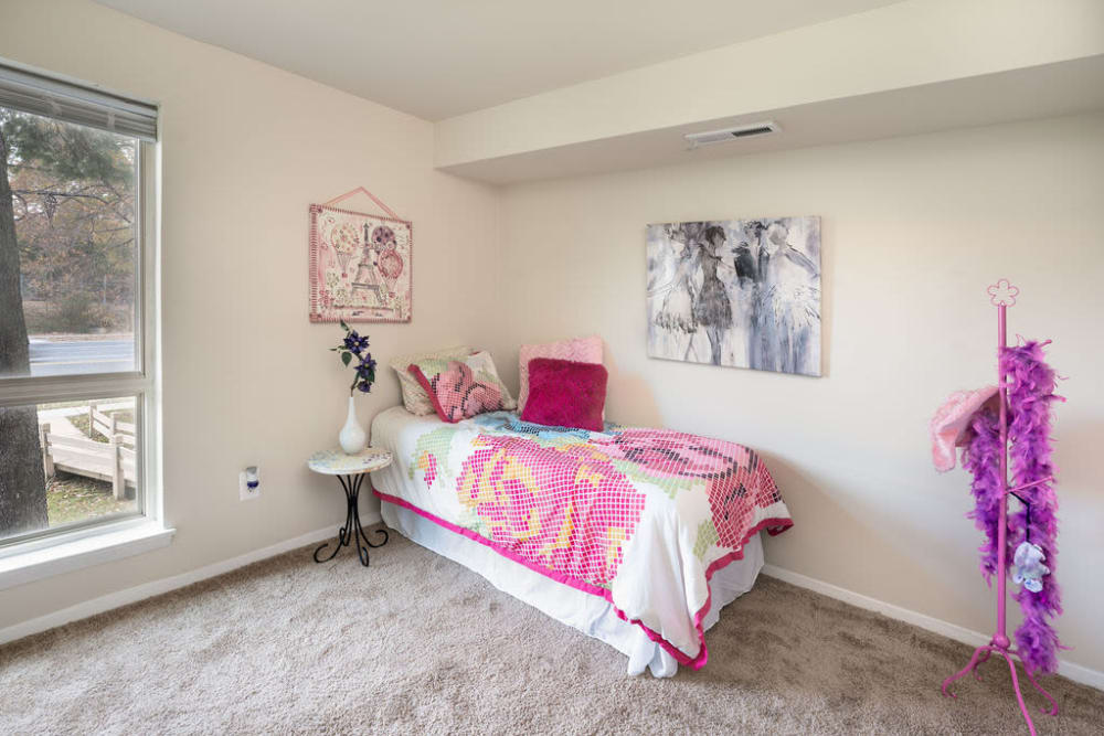 Large bedroom with a large window at The Glendale Residence in Lanham, Maryland