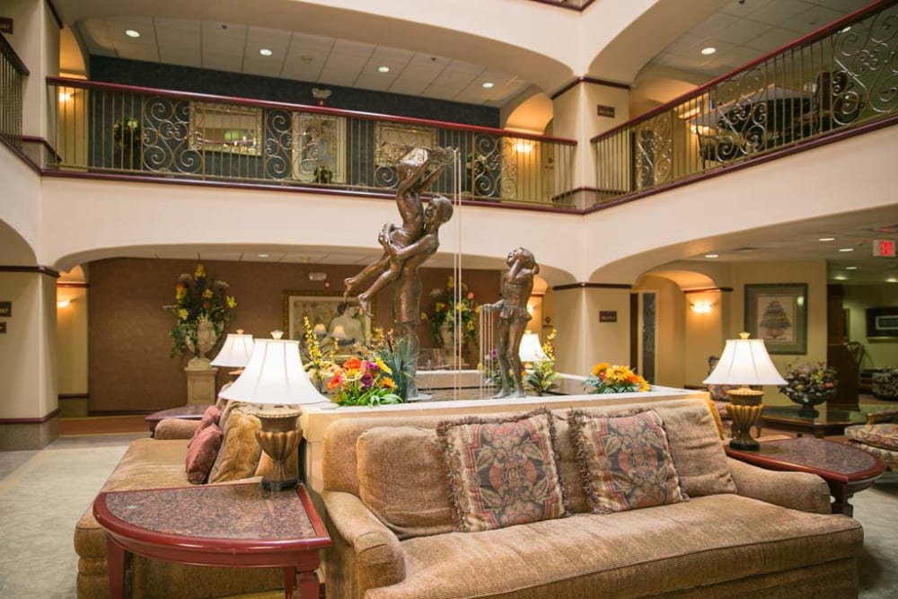 Elegant lobby at Las Fuentes Resort Village in Prescott, Arizona