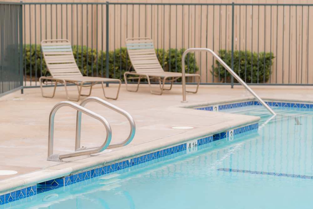 Poolside seating at Olive Tree in Costa Mesa, California