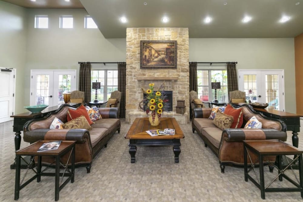 Inside elegant seating at Lakeshore Assisted Living and Memory Care in Rockwall, Texas