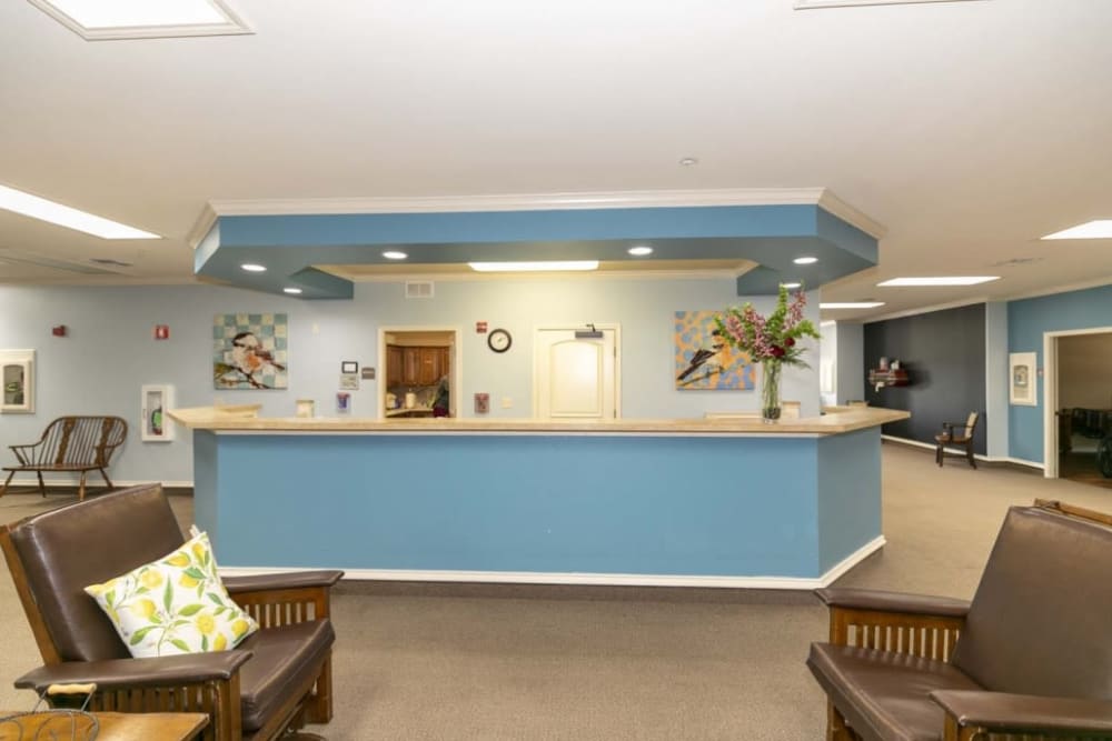 Front desk at Lakeshore Assisted Living and Memory Care in Rockwall, Texas
