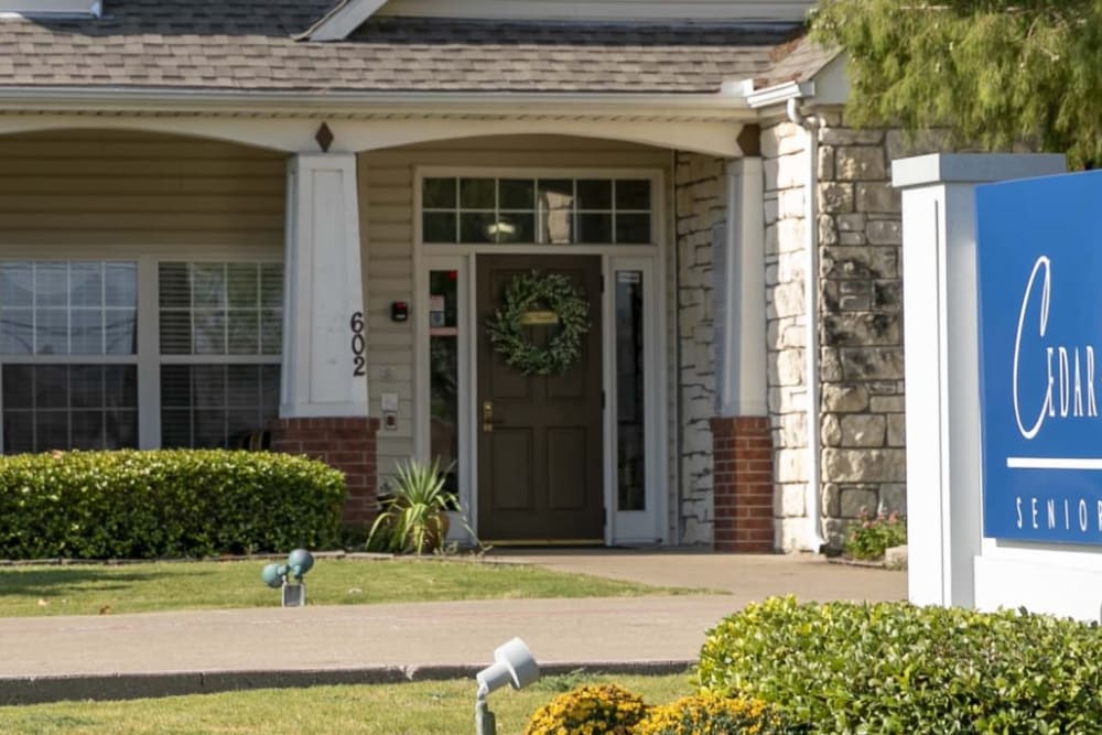 Entrance to Cedar Hill Senior Living in Cedar Hill, Texas