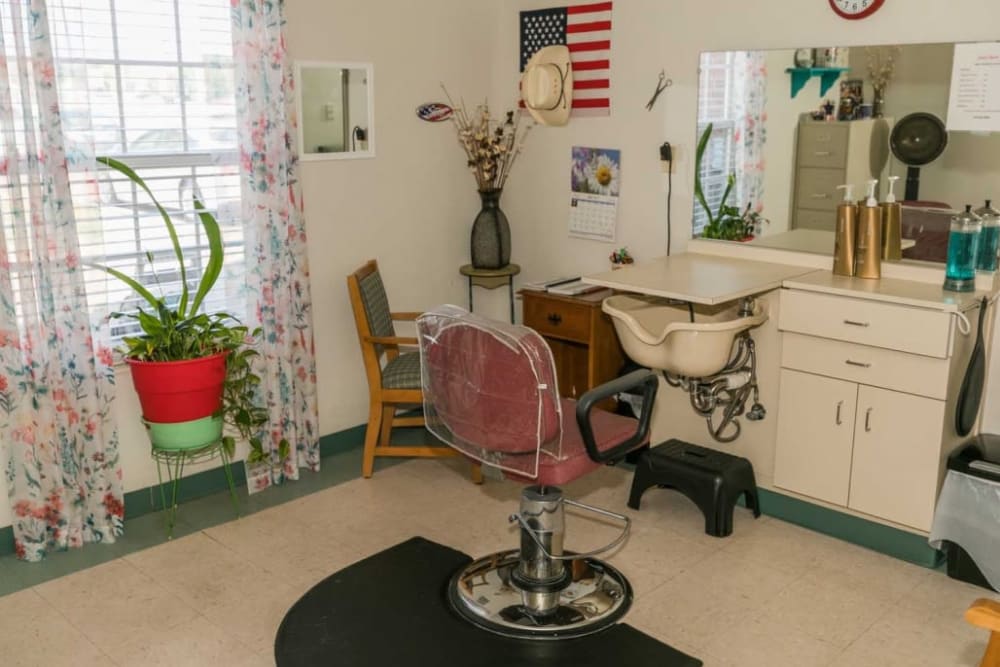 Beauty salon at Cedar Hill Senior Living in Cedar Hill, Texas