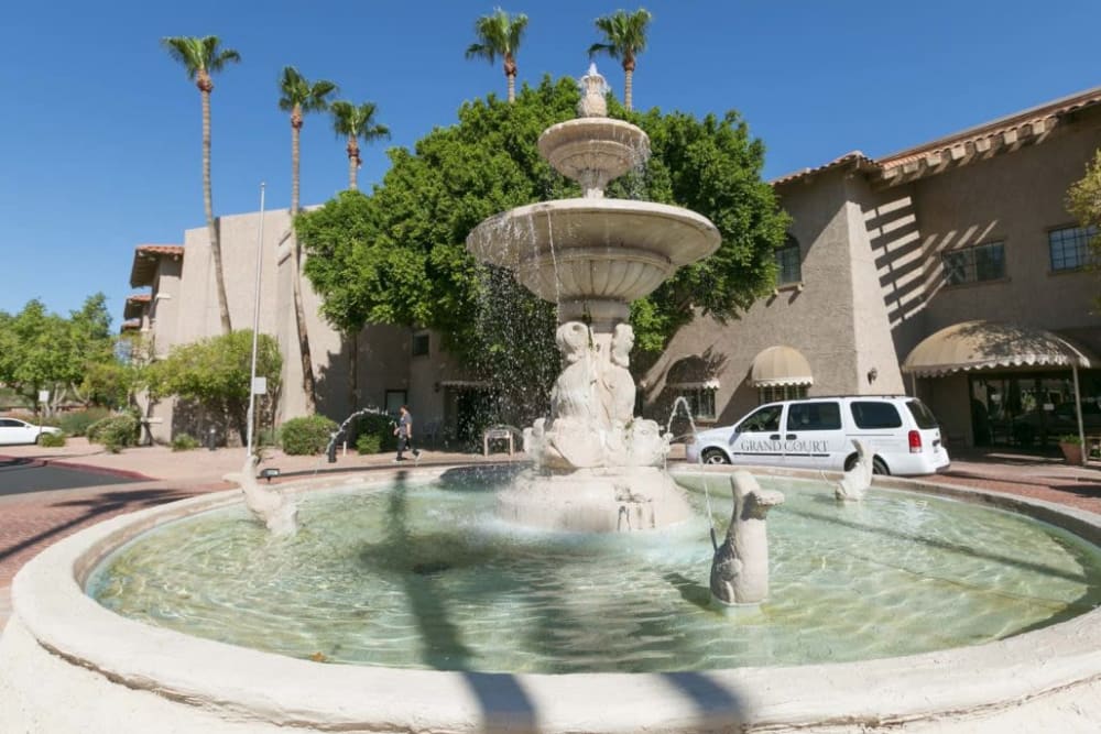Fountain at The Grand Court Senior Living in Mesa, Arizona