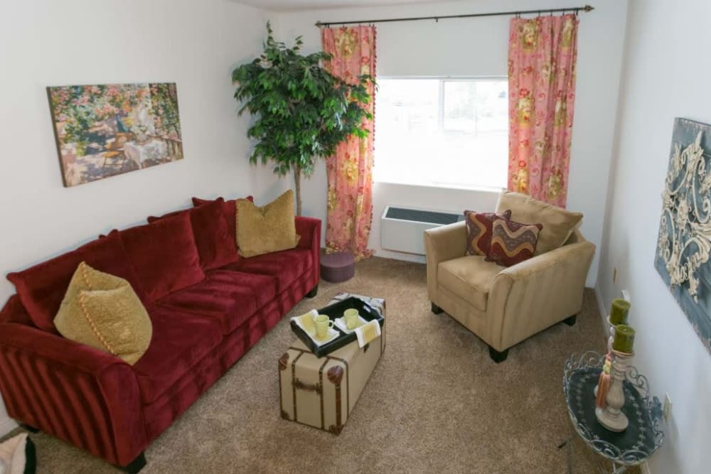 Sitting area in apartment at The Citadel Senior Living in Mesa, Arizona