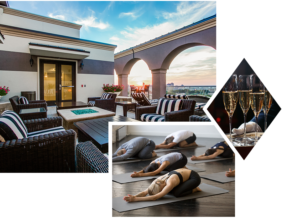 Amenities, yoga studio, and outdoor lounge at Multifamily Onboarder in Bend, Oregon