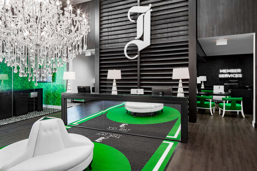 Very cool looking lounge and lobby area for residents to use at The Ivy in Tampa, Florida