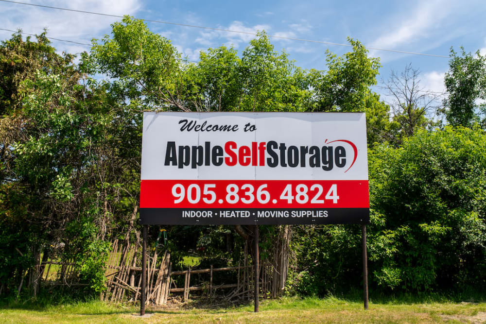 Welcome sign at Apple Self Storage - Bradford