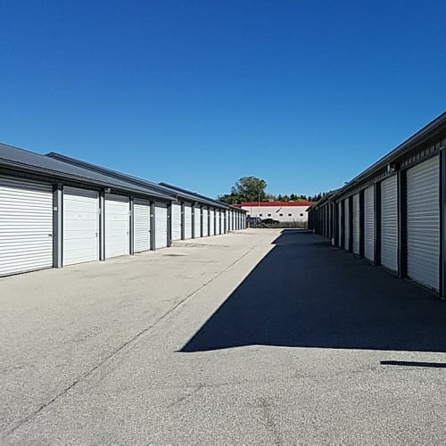 Outdoor storage units at Red Dot Storage in Milwaukee, Wisconsin