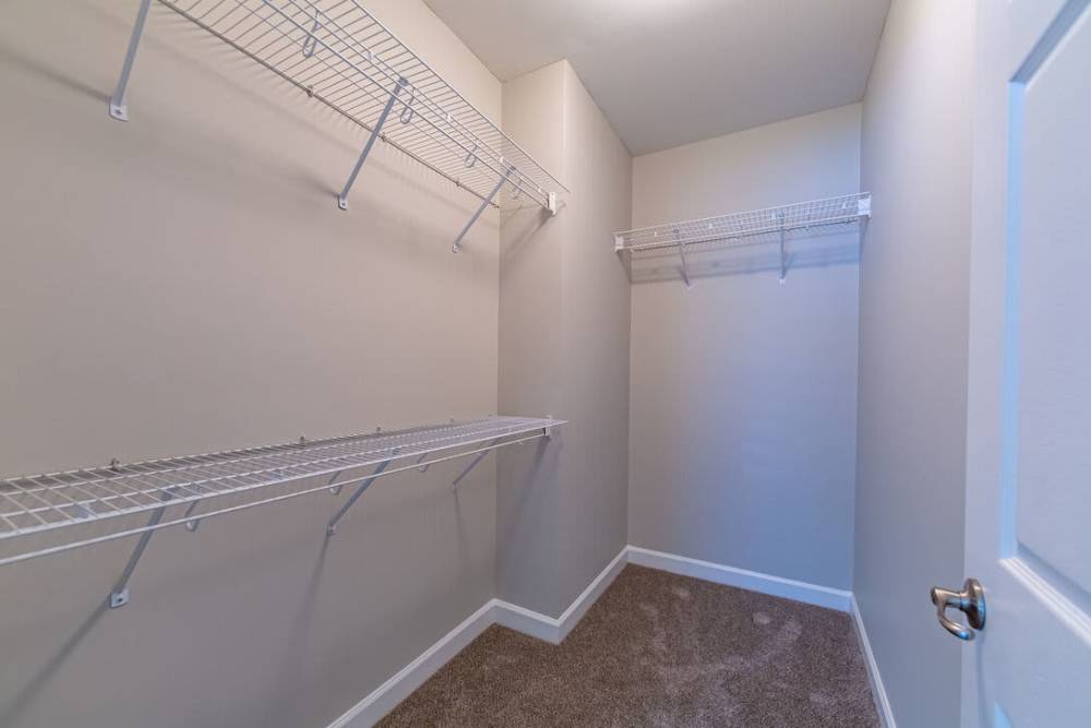 Walk in closet at Amelia Apartments in Fayetteville, North Carolina