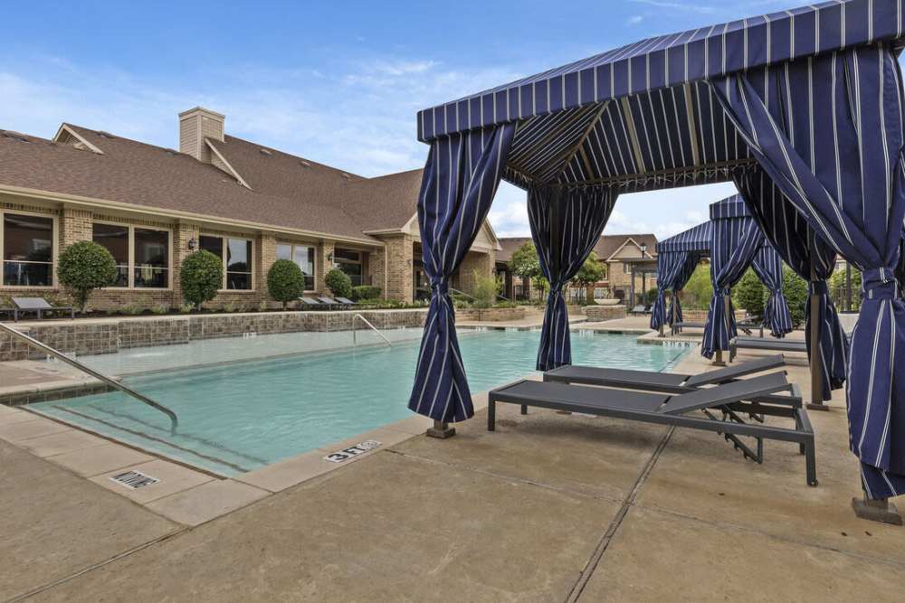 Cabana with two lounge chair  at Ashwood in Pflugerville, Texas