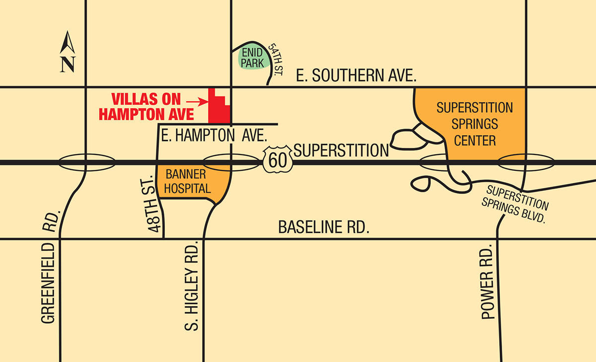 Map of Villas on Hampton Avenue