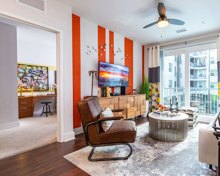 Spacious and bright living room area at Central Station on Orange in Orlando, Florida