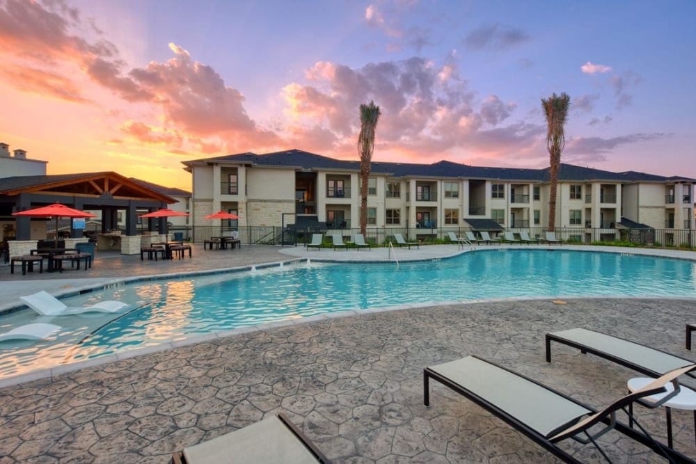 Sparkling pool at Palmetto Pointe in San Antonio, Texas