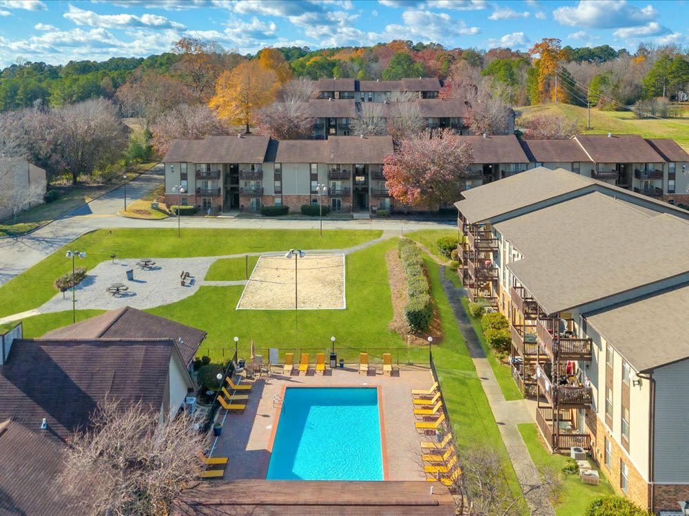 Exterior view of the apartments at Woodbrook in Gardendale, 