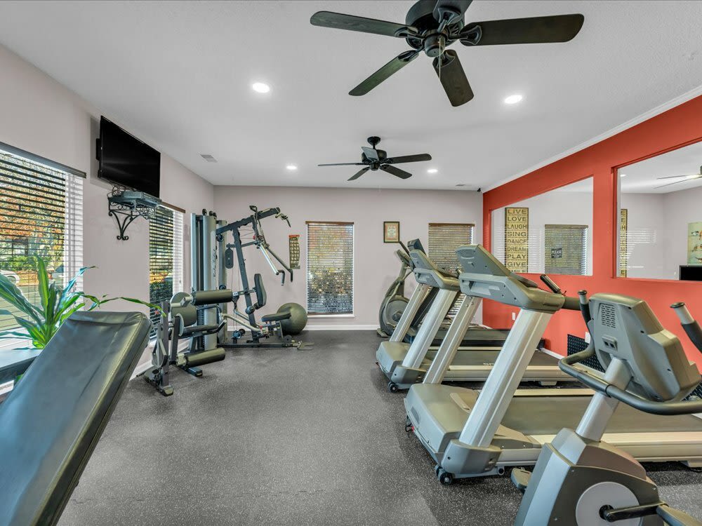 A fitness center at Woodbrook in Gardendale, Alabama