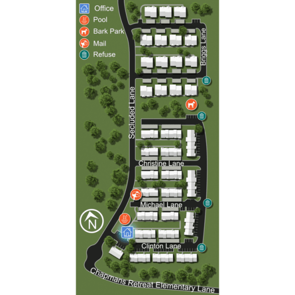 Site map for Chapmans Retreat in Spring Hill, Tennessee