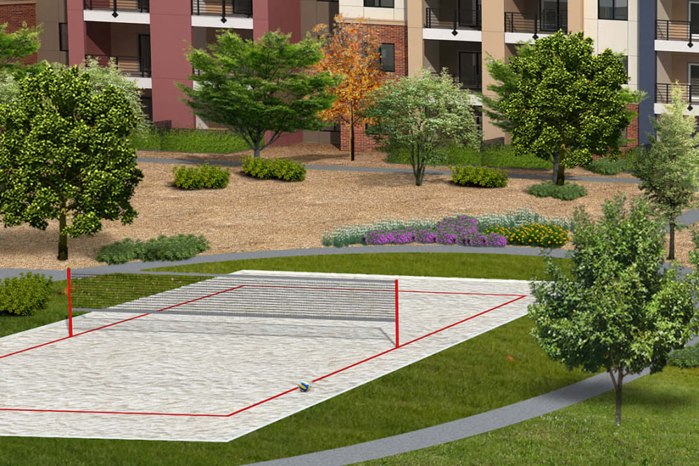 Volleyball court at The Crossing at Cooley Station in Gilbert, Arizona