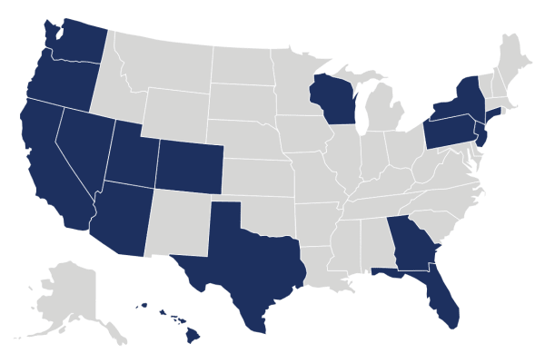 map of states with  locations
