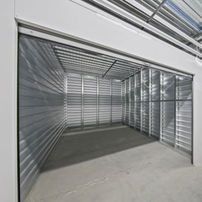 An open climate-controlled unit at Storage Star Denver in Denver, Colorado