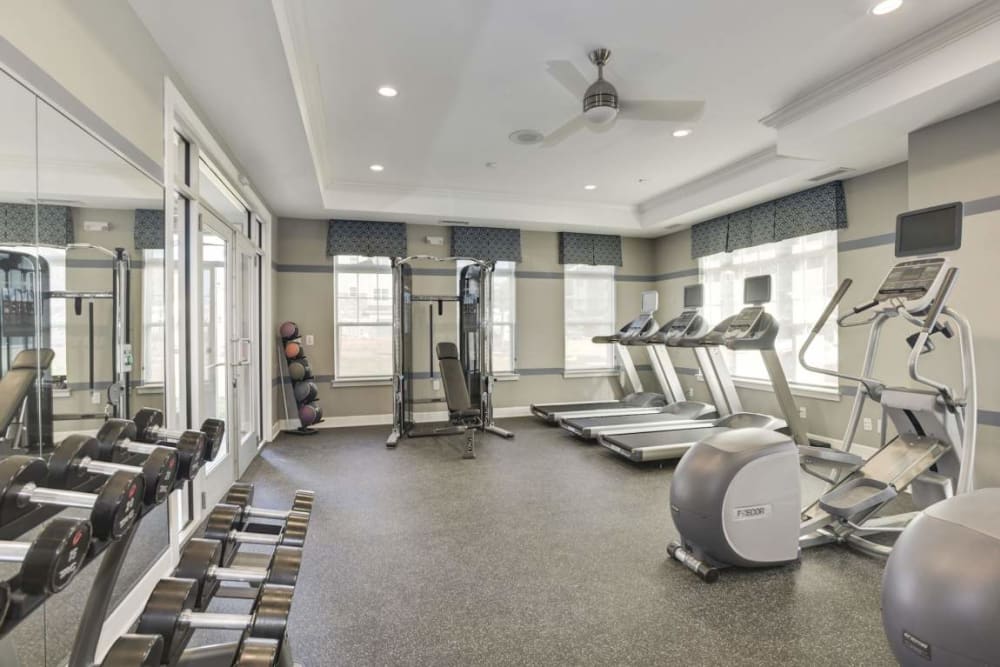 Fitness center at Avanti Luxury Apartments in Bel Air, Maryland