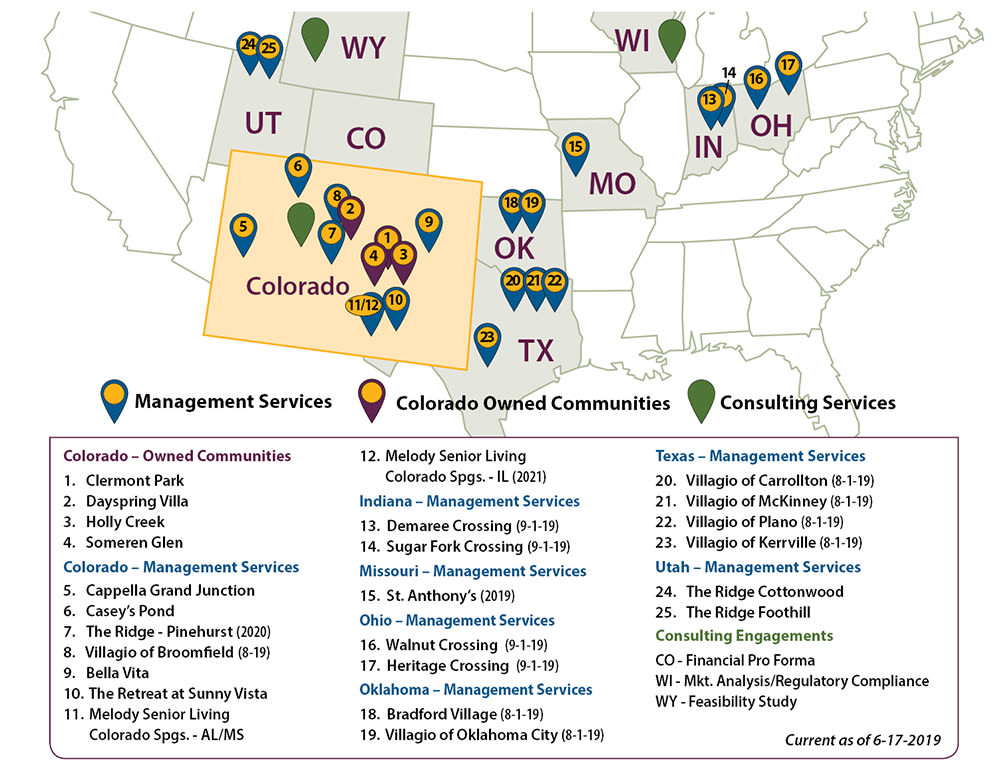 Map showing Cappella communities