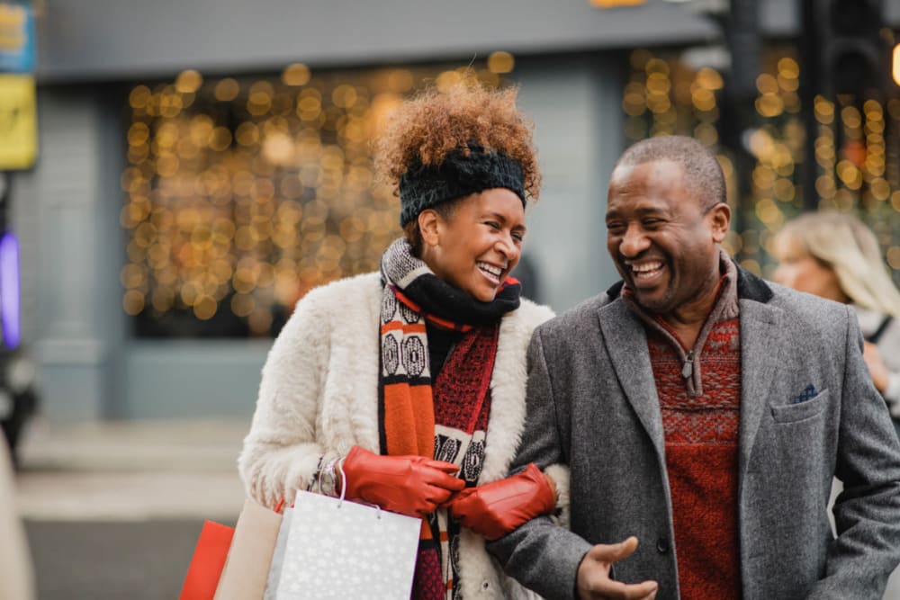 Residents out shopping near Highland Grove in Richmond, Virginia