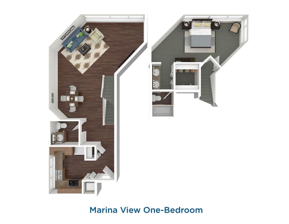 Marina View Floor Plan at Esprit Marina del Rey in Marina del Rey, California