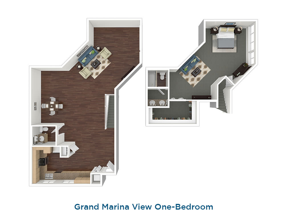Grand Marina View Floor Plan at Esprit Marina del Rey in Marina del Rey, California