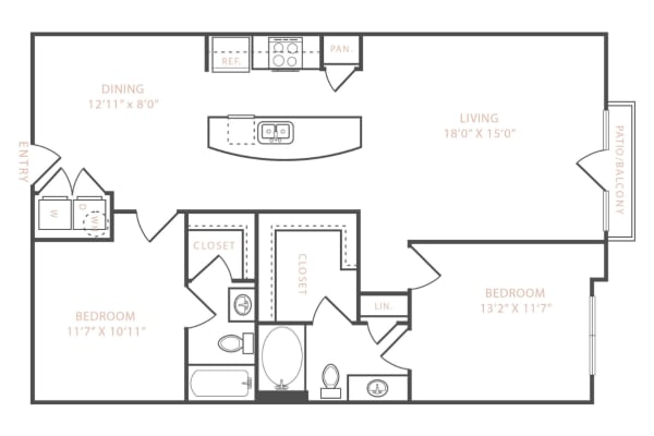 Two bedroom apartment home for rent at Cleo Luxury Apartments